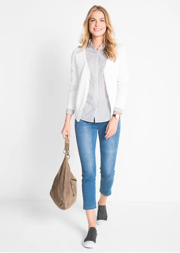 Gilet boutonn&eacute; en maille fine, bonprix