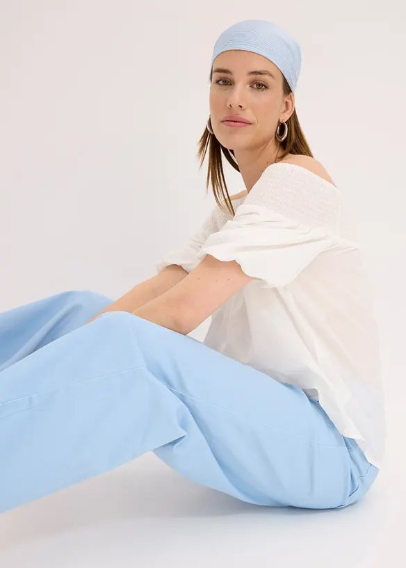 Pantalon large en coton extensible, bonprix