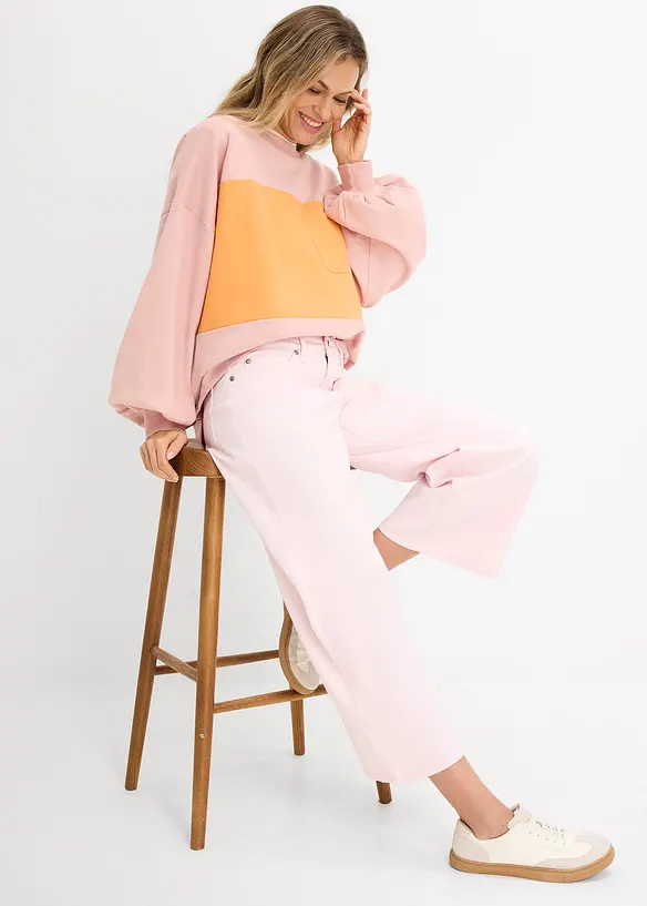 Pantalon large en coton extensible, bonprix