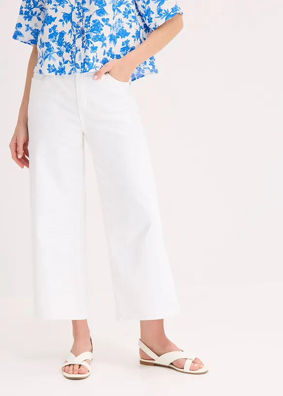 Pantalon large en coton extensible, bonprix