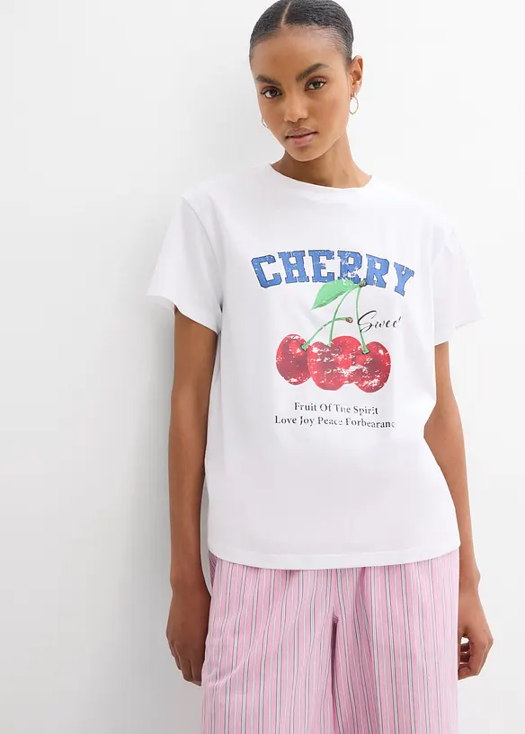 T-shirt 100% coton, imprim&eacute;, bonprix