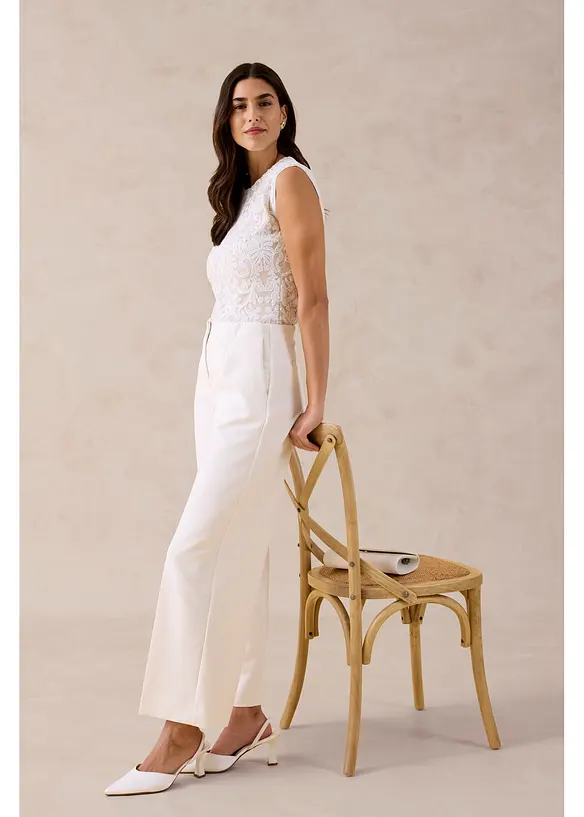 Pantalon large &agrave; pinces, bonprix