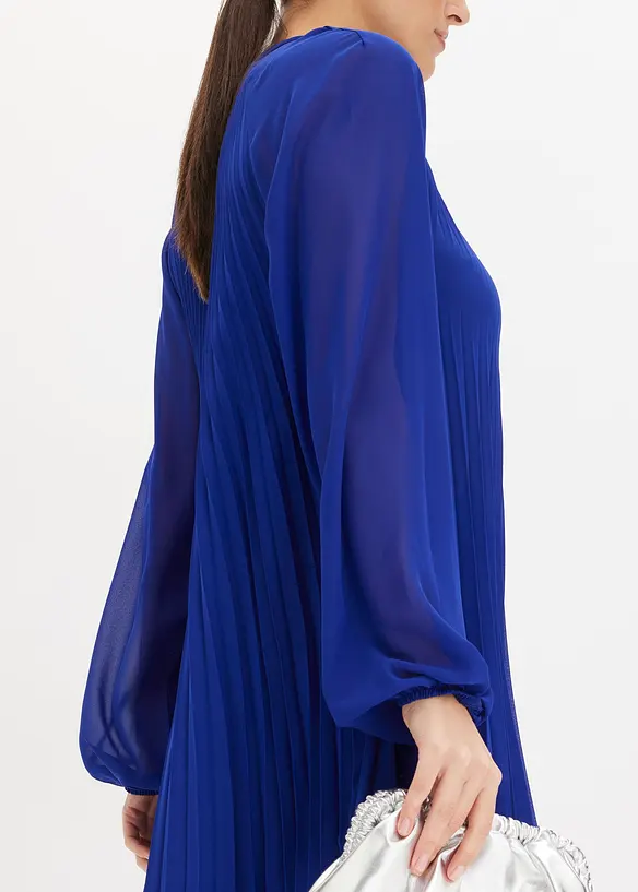 Robe courte pliss&eacute;e en mousseline, bonprix