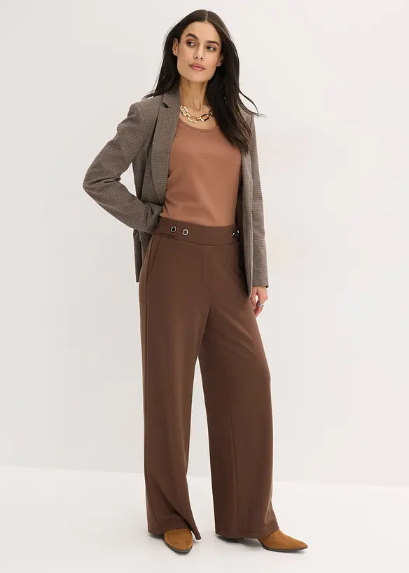 Pantalon en jersey &agrave; patte d&eacute;corative, bonprix