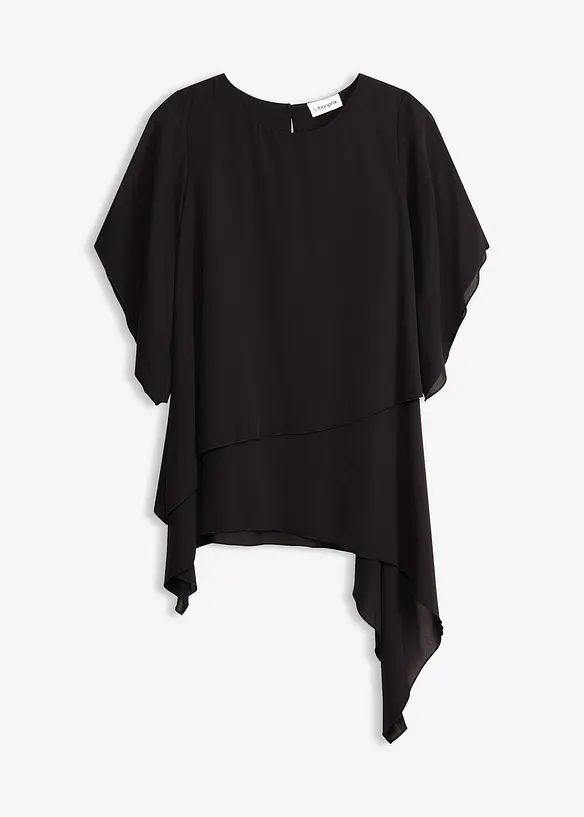 Blouse &agrave; pans, look superpos&eacute;, bonprix