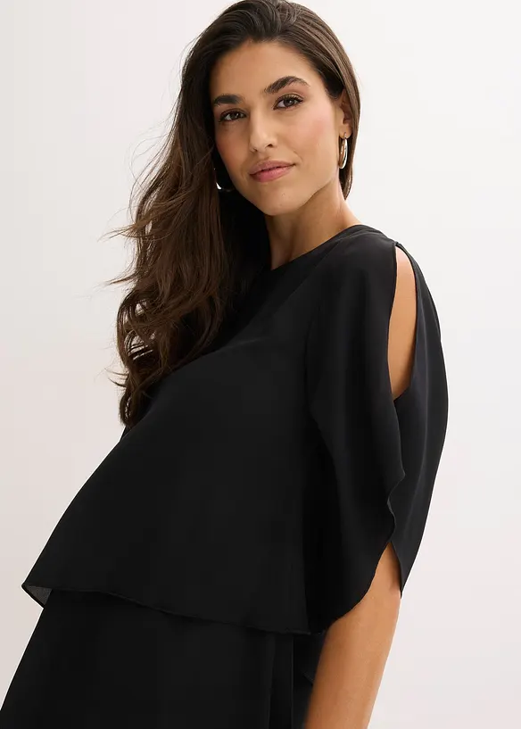 Blouse &agrave; pans, look superpos&eacute;, bonprix