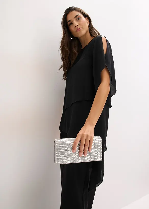 Blouse &agrave; pans, look superpos&eacute;, bonprix