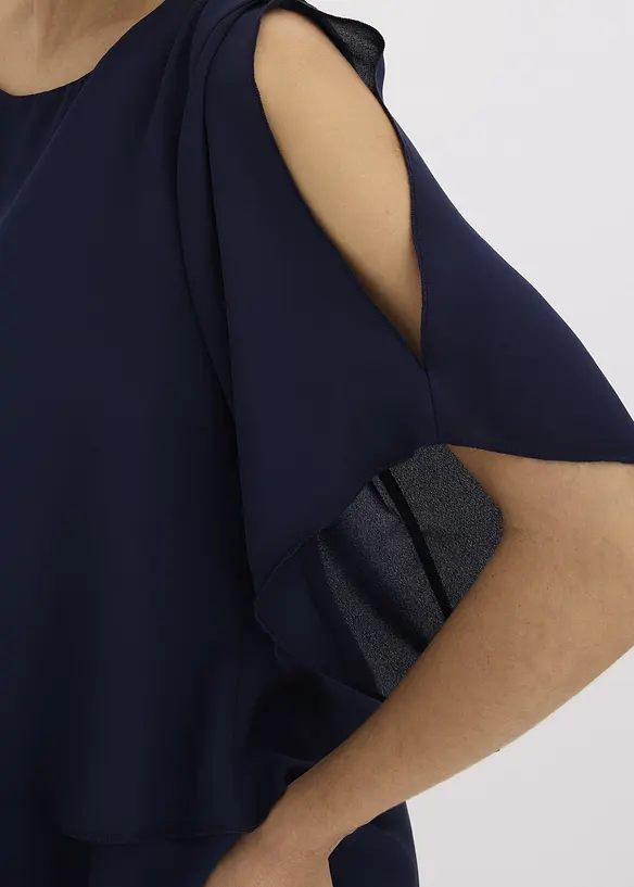 Blouse &agrave; pans, look superpos&eacute;, bonprix