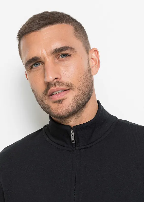 Sweat zipp&eacute; &agrave; col montant, bonprix