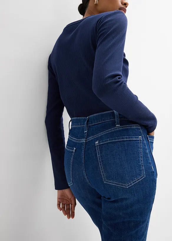 Jean bootcut taille haute, extensible, bonprix