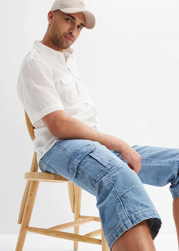 Jean cargo 3/4 regular droit, bonprix