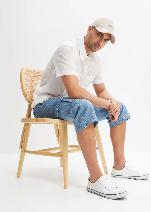 Jean cargo 3/4 regular droit, bonprix