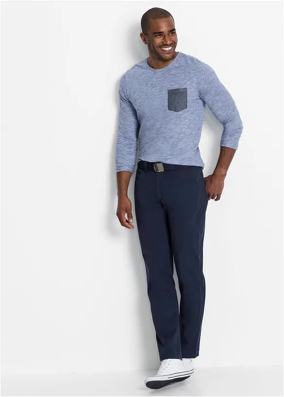 Pantalon regular en twill, droit, 100% coton, bonprix