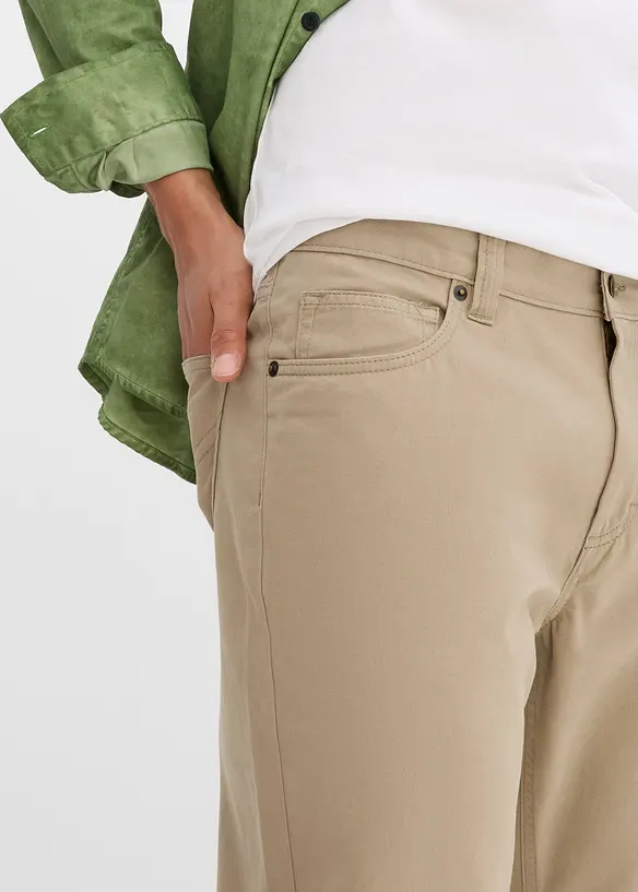 Pantalon regular en twill, droit, 100% coton, bonprix