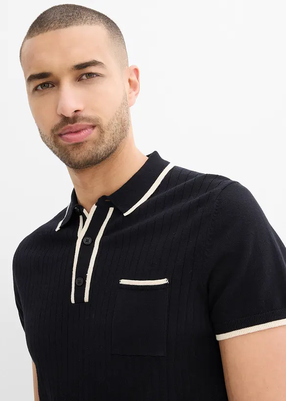 Polo &agrave; d&eacute;tails contrastants, bonprix