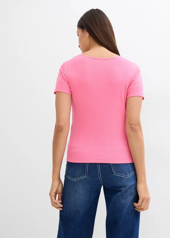 Lot de 2 T-shirts en coton c&ocirc;tel&eacute;, bonprix