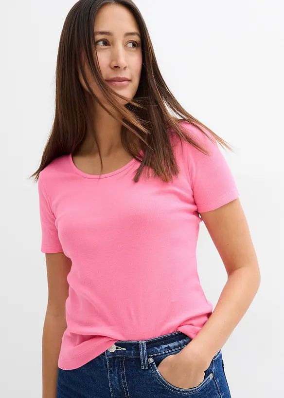 Lot de 2 T-shirts en coton c&ocirc;tel&eacute;, bonprix