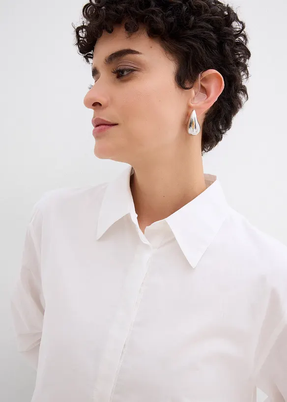 Robe-chemise 100% coton &agrave; base boule, bonprix