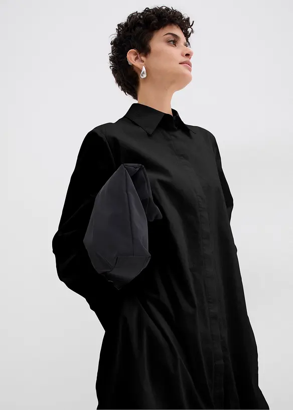 Robe-chemise 100% coton &agrave; base boule, bonprix