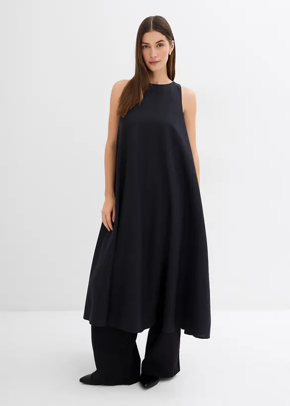 Robe midi fluide et &eacute;vas&eacute;e, bonprix