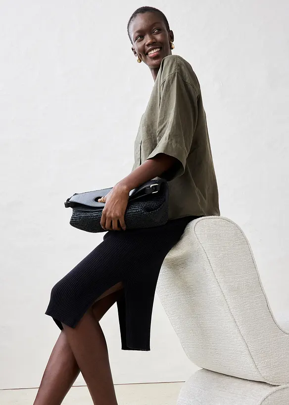 Chemisier oversize 100% lin, bonprix