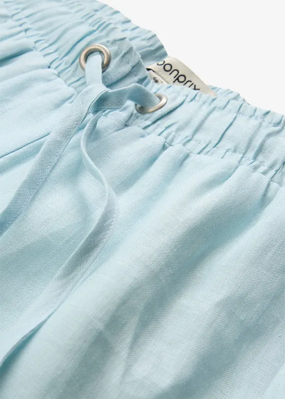 Pantalon taille &eacute;lastiqu&eacute;e 100% lin, bonprix