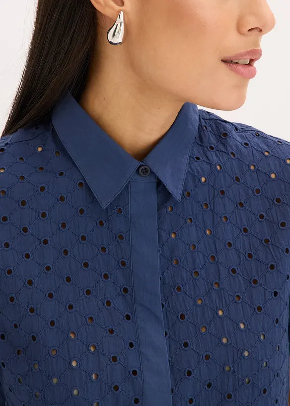 Chemisier &agrave; broderies anglaises, bonprix