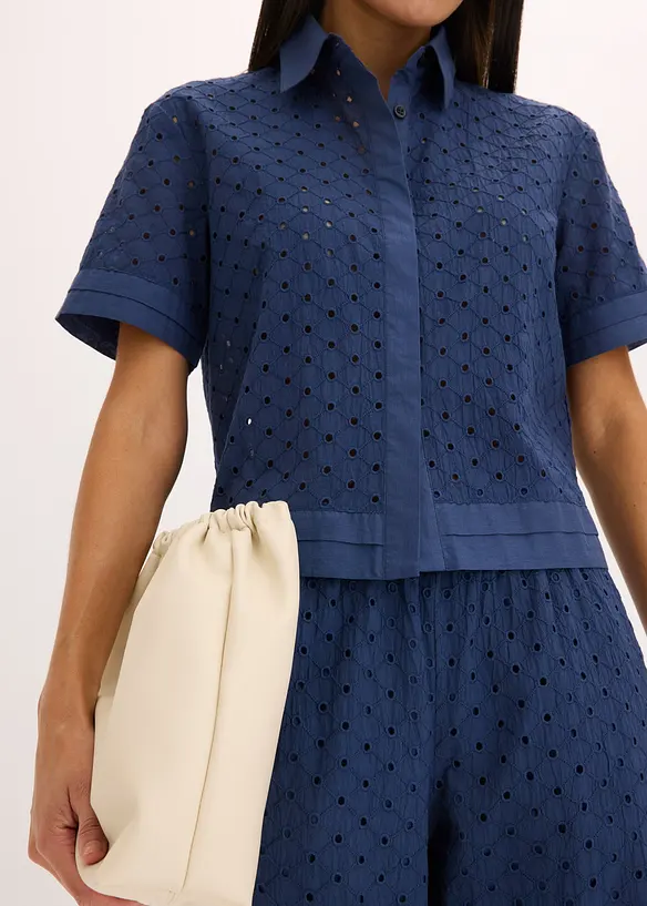 Chemisier &agrave; broderies anglaises, bonprix