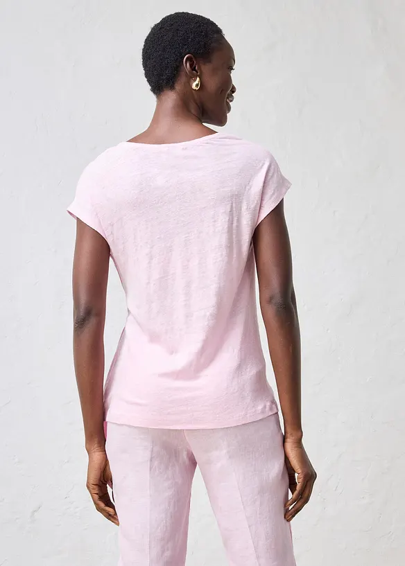 T-shirt cache-c&oelig;ur, 100% lin, bonprix