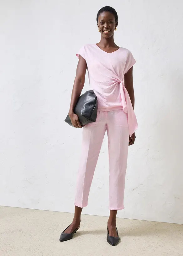 T-shirt cache-c&oelig;ur, 100% lin, bonprix