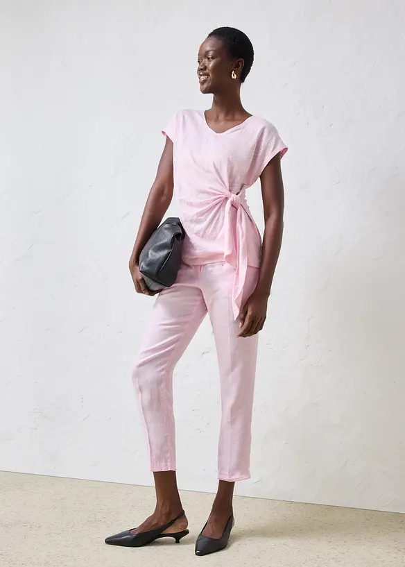 T-shirt cache-c&oelig;ur, 100% lin, bonprix