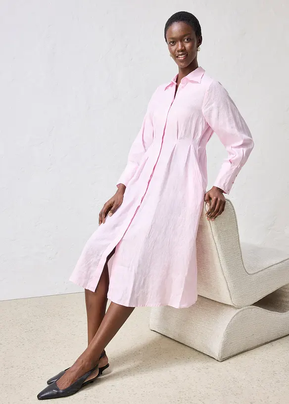 Robe-chemise 100% lin, bonprix