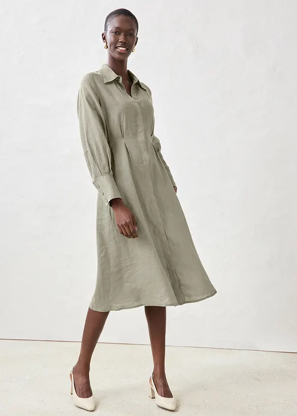 Robe-chemise 100% lin, bonprix