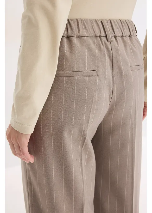Pantalon large &agrave; pinces et rayures tennis, bonprix