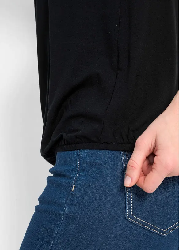 Top en viscose extensible et dentelle, bonprix