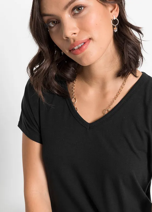 T-shirt en viscose m&eacute;lang&eacute;e, bonprix