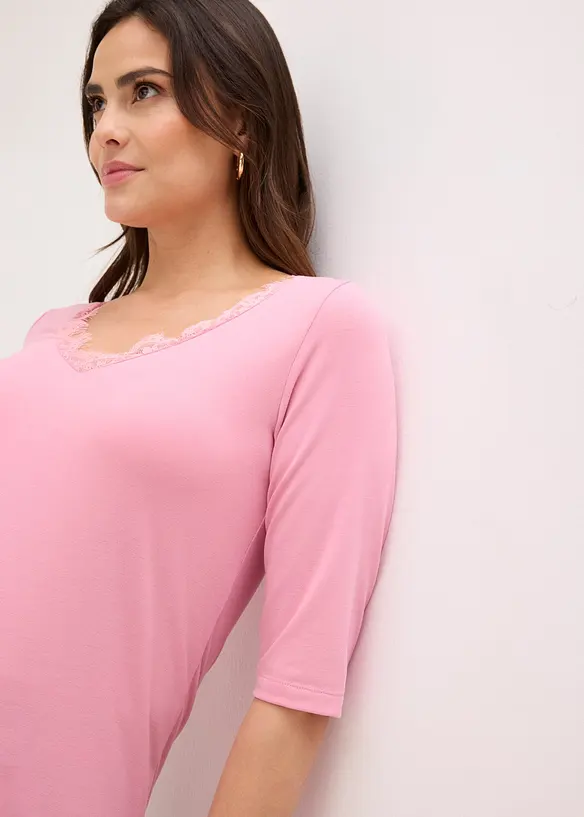 T-shirt &agrave; dentelle, bonprix