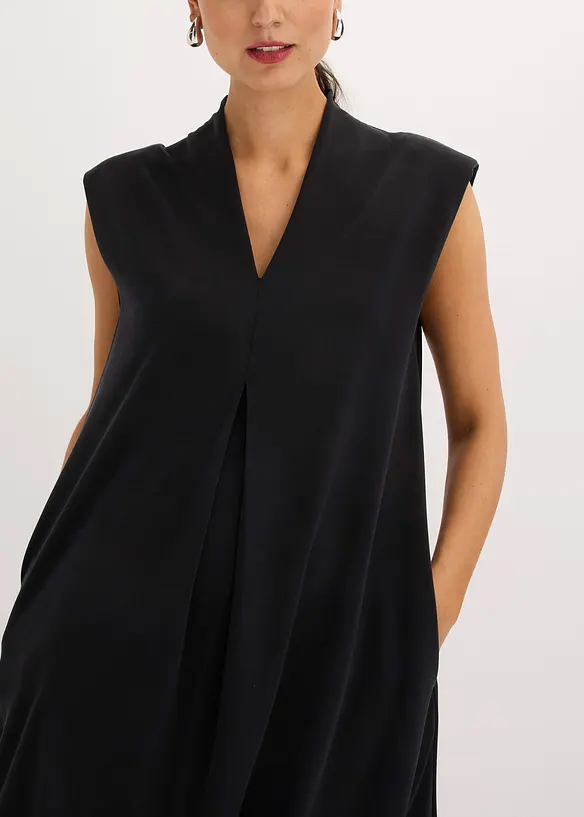 Robe en jersey piqu&eacute; de viscose avec &eacute;paulettes, bonprix