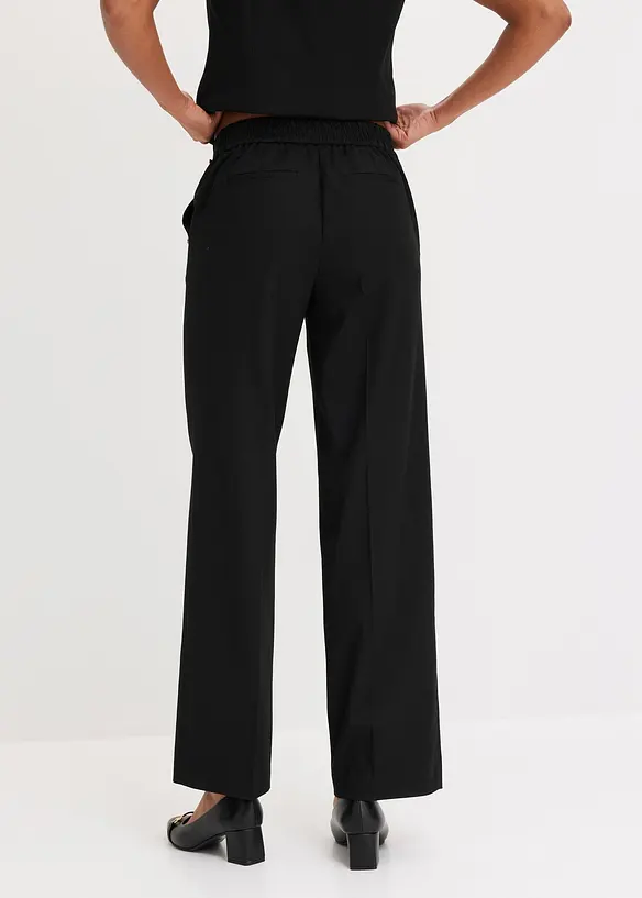 Pantalon large &agrave; pinces et boutons d&eacute;coratifs, bonprix