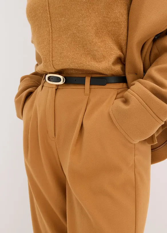 Pantalon en toile coupe barrel, bonprix