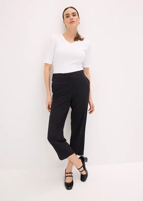 Pantalon 3/4 droit, fendu en bas, bonprix