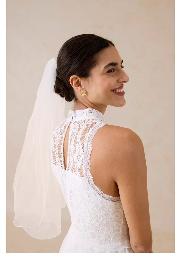 Robe de mari&eacute;e en tulle et dentelle, bonprix