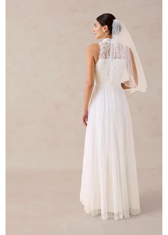Robe de mari&eacute;e en tulle et dentelle, bonprix
