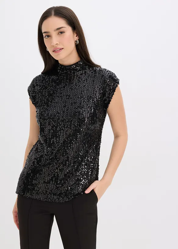 Top &agrave; paillettes, bonprix