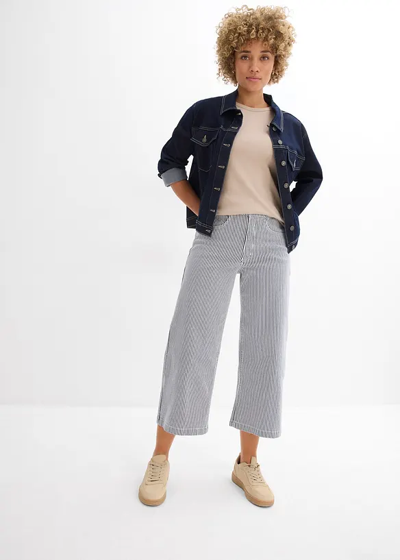 Pantalon en twill &agrave; taille &eacute;lastiqu&eacute;e, bonprix
