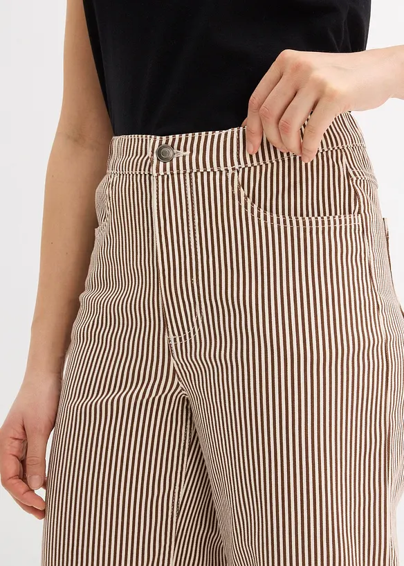Pantalon en twill &agrave; taille &eacute;lastiqu&eacute;e, bonprix