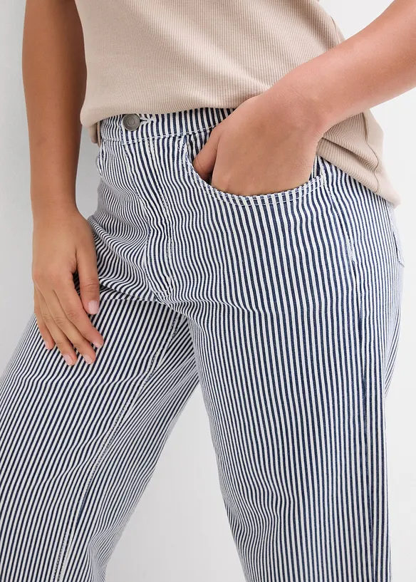 Pantalon en twill &agrave; taille &eacute;lastiqu&eacute;e, bonprix