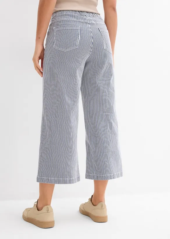 Pantalon en twill &agrave; taille &eacute;lastiqu&eacute;e, bonprix
