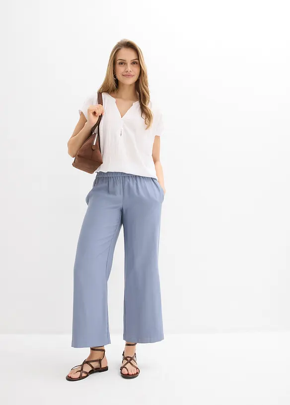 Jupe-culotte douce en viscose m&eacute;lang&eacute;e, bonprix