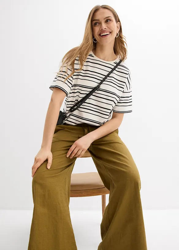 Pantalon palazzo 100% coton, bonprix